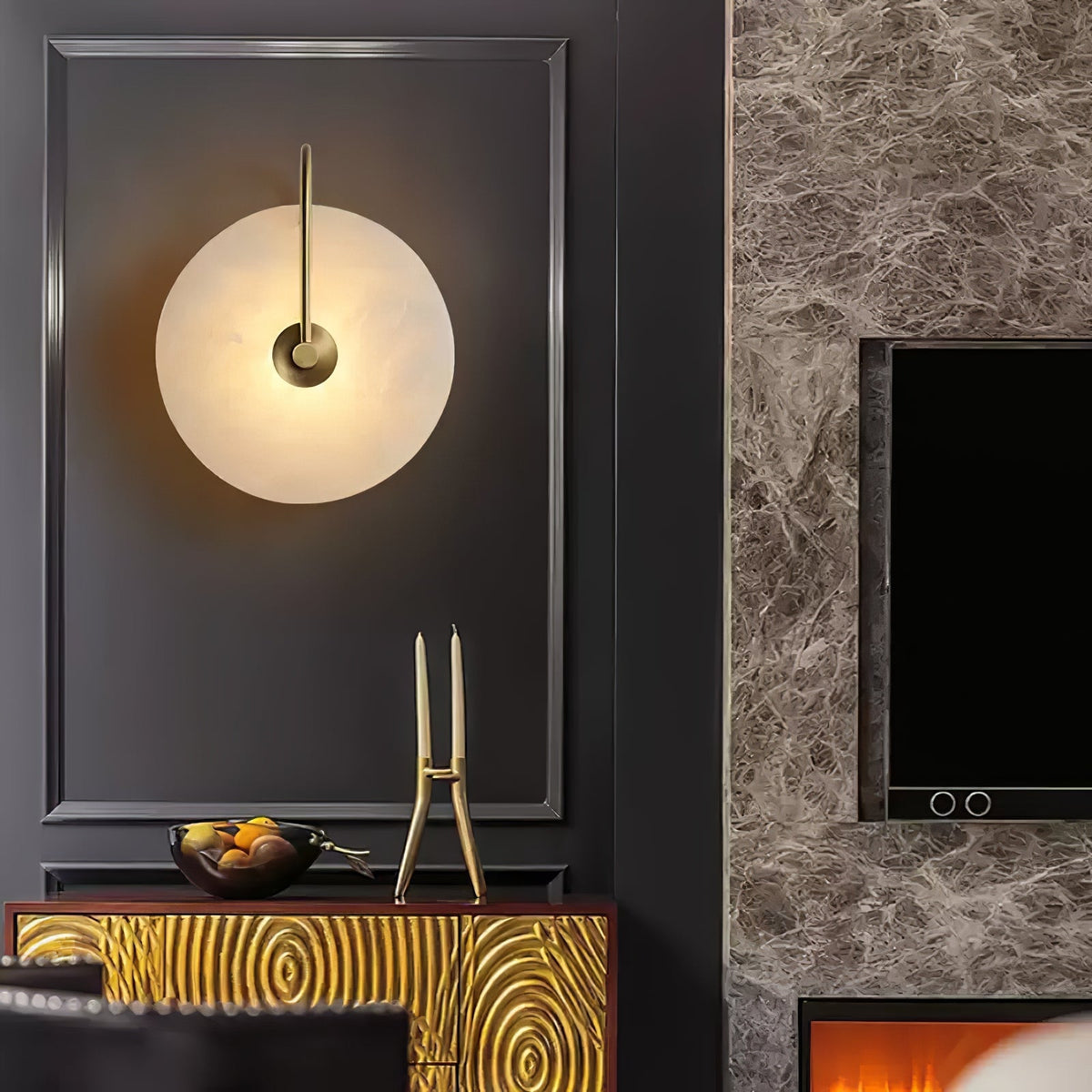 LED Alabaster Wall Lamp-Lighting > Wall Lights-casanuva-casanuva