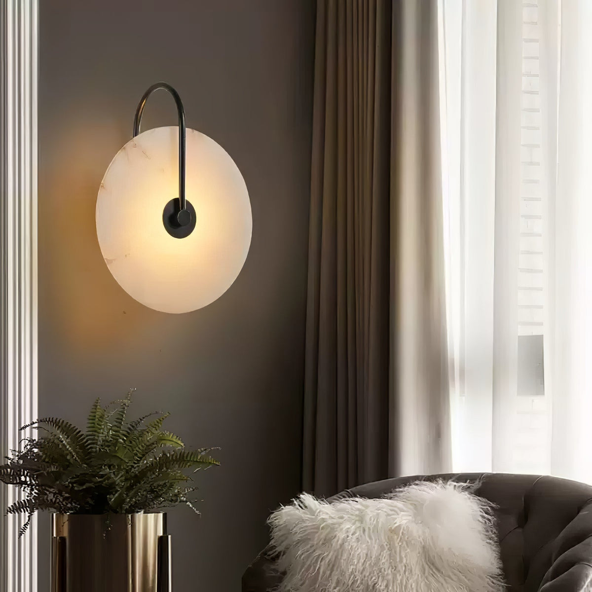 LED Alabaster Wall Lamp-Lighting > Wall Lights-casanuva-casanuva