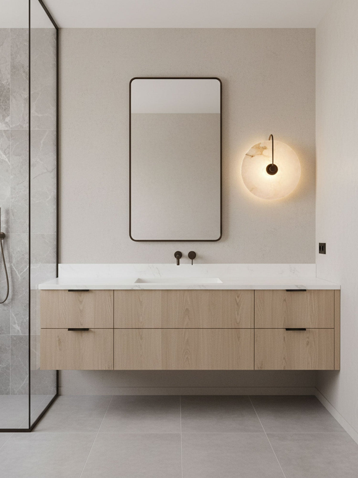 LED Alabaster Wall Lamp-Lighting > Wall Lights-casanuva-casanuva