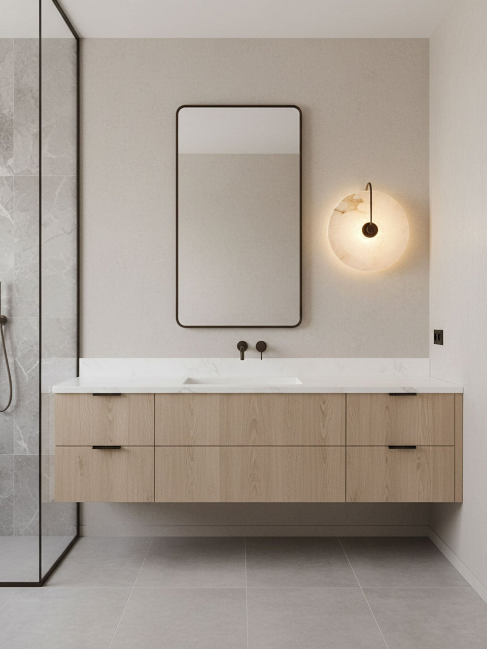 LED Alabaster Wall Lamp-Lighting > Wall Lights-casanuva-casanuva