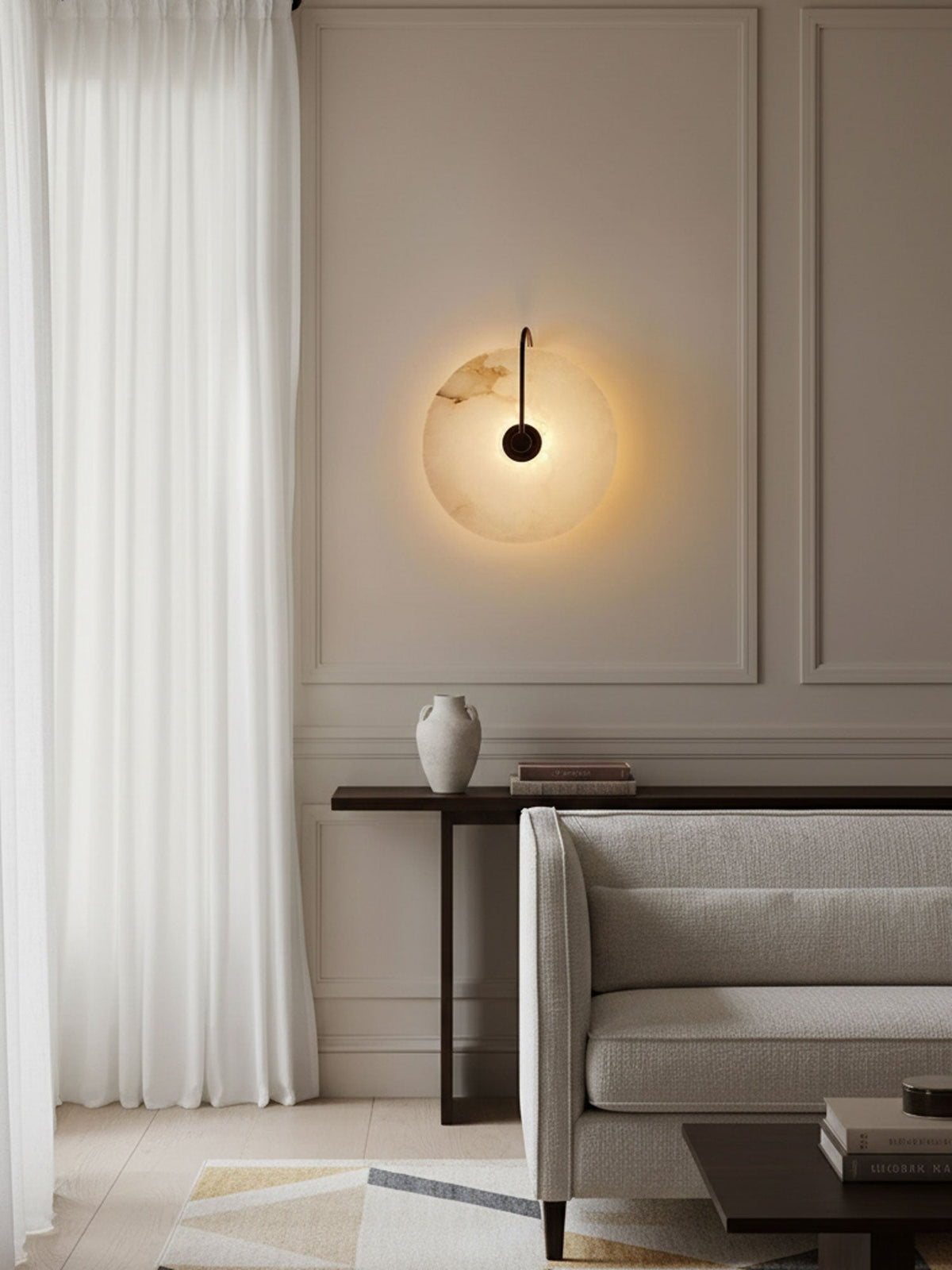 LED Alabaster Wall Lamp-Lighting > Wall Lights-casanuva-casanuva