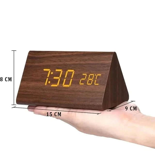 LED Alarm Clock in Natural Wood Design-Home Decor > Clocks-casanuva-casanuva