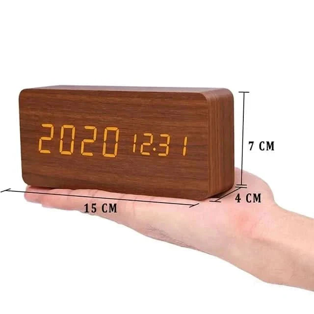 LED Alarm Clock in Natural Wood Design-Home Decor > Clocks-casanuva-casanuva