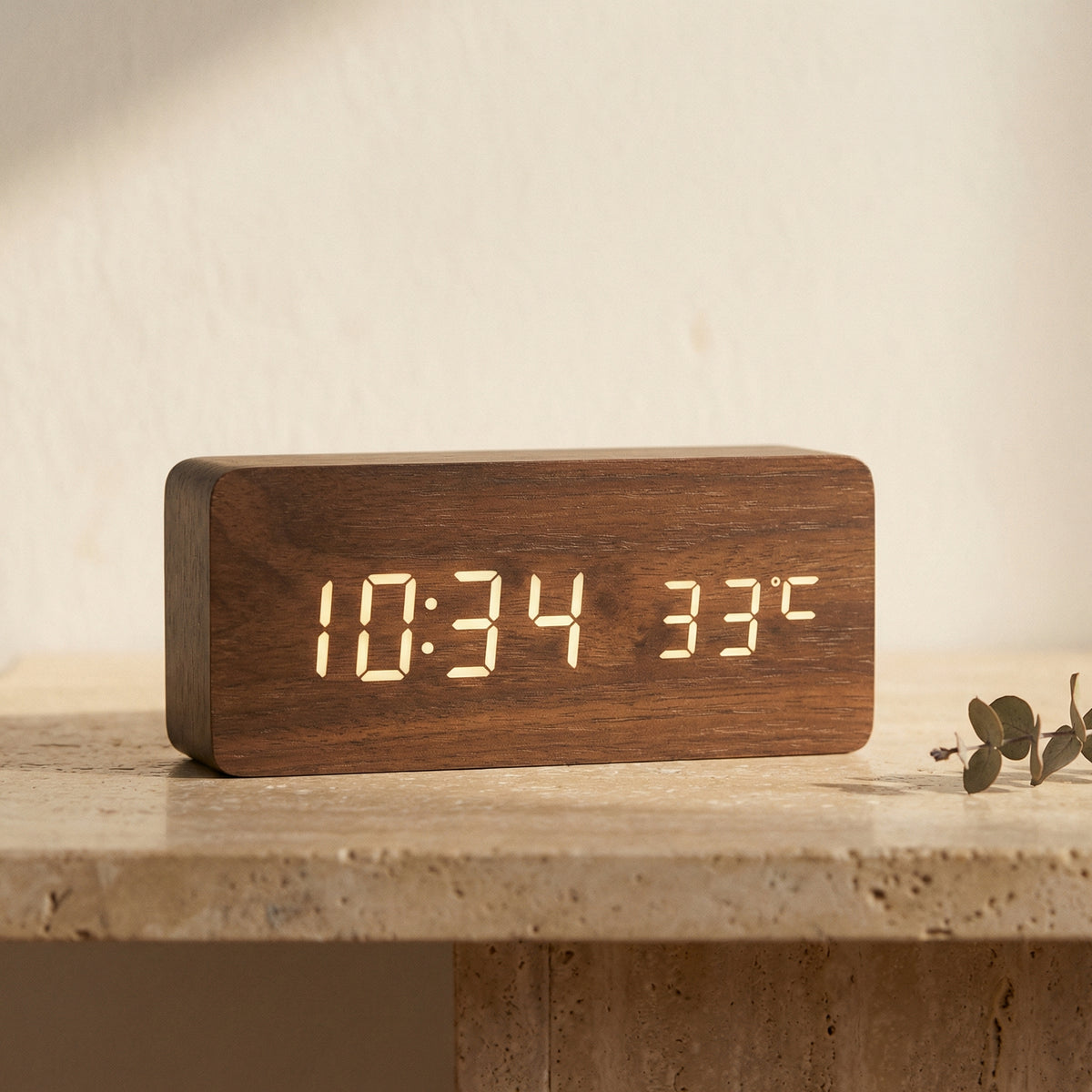 LED Alarm Clock in Natural Wood Design-Home Decor > Clocks-casanuva-casanuva