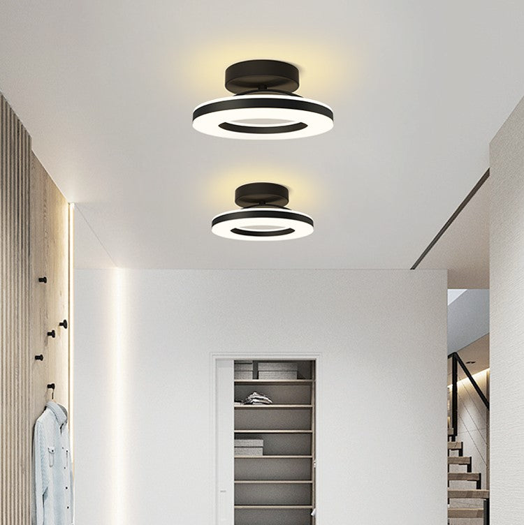 LED Ceiling Light Modern Iron Hallway Fixture-Lighting > Ceiling Lights-casanuva-Black-D20*H8CM-White Light-casanuva
