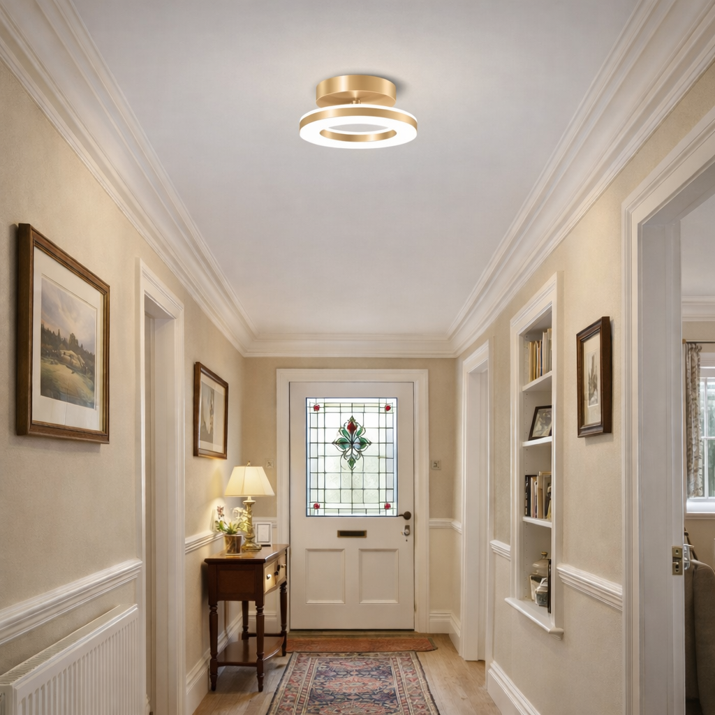 LED Ceiling Light Modern Iron Hallway Fixture-Lighting > Ceiling Lights-casanuva-Gold-D20*H8CM-White Light-casanuva