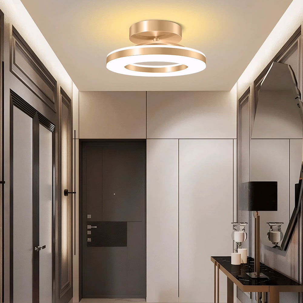 LED Ceiling Light Modern Iron Hallway Fixture-Lighting > Ceiling Lights-casanuva-Gold-D30*H8CM-Warm Light-casanuva