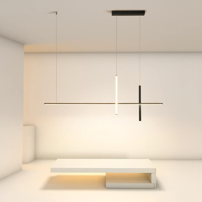 LED Chandelier Long Line Modern Minimalist Design-Lighting > Chandeliers & Pendant Lights-casanuva-31.50"-3-Color Changeable-Black-casanuva