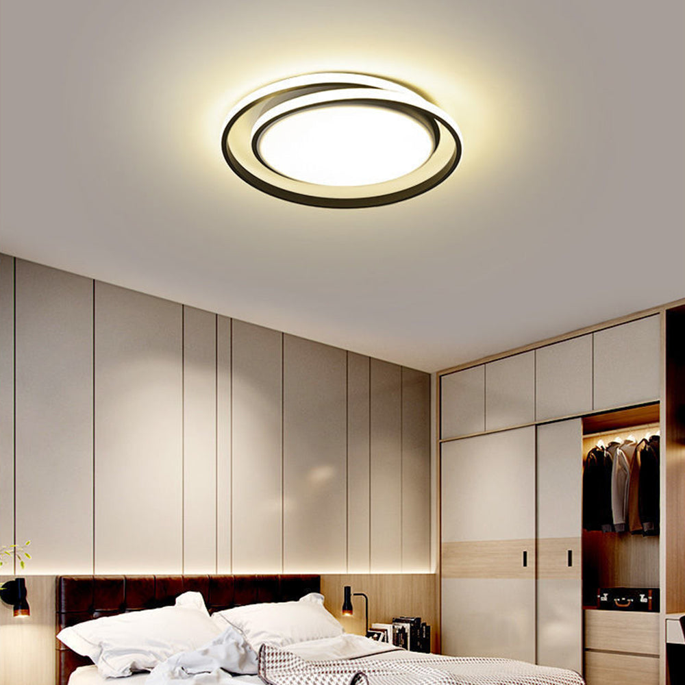 LED Circle Ceiling Light Minimalist Design-Lighting > Ceiling Lights-casanuva-Black-D45CM*H5CM-Warm Light-casanuva