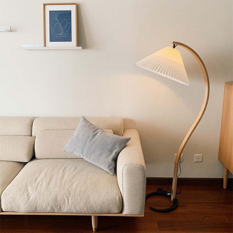 LED Floor Lamp Fabric Shade Beige 12W-Lighting > Floor Lamps-casanuva-casanuva