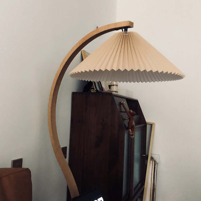 LED Floor Lamp Fabric Shade Beige 12W-Lighting > Floor Lamps-casanuva-casanuva