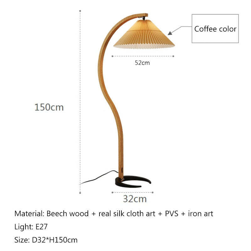 LED Floor Lamp Fabric Shade Beige 12W-Lighting > Floor Lamps-casanuva-casanuva