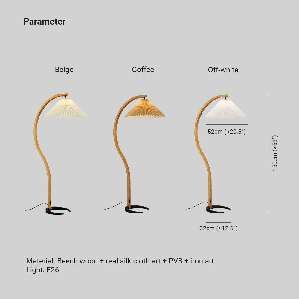 LED Floor Lamp Fabric Shade Beige 12W-Lighting > Floor Lamps-casanuva-casanuva