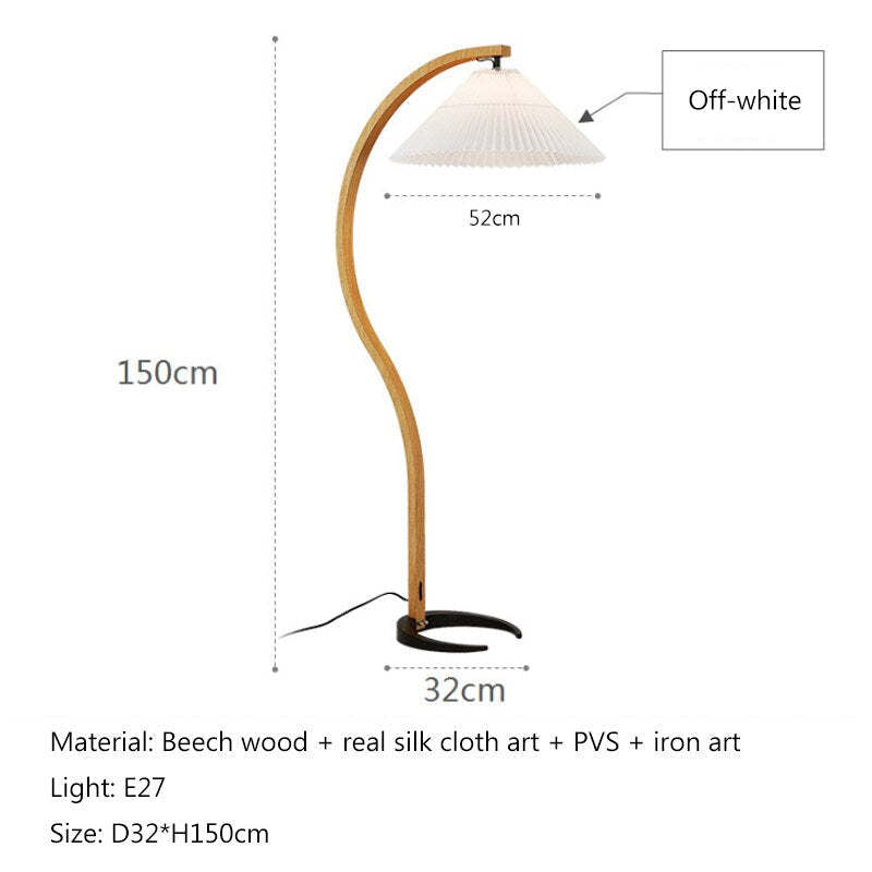 LED Floor Lamp Fabric Shade Beige 12W-Lighting > Floor Lamps-casanuva-casanuva