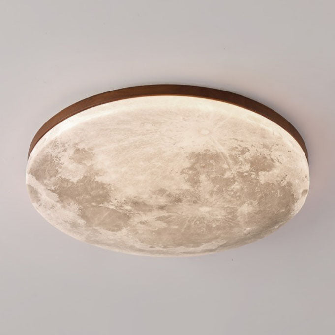 LED Flush Mount Ceiling Light Round Moon Design PVC Nordic Minimalist-Lighting > Ceiling Lights-casanuva-casanuva