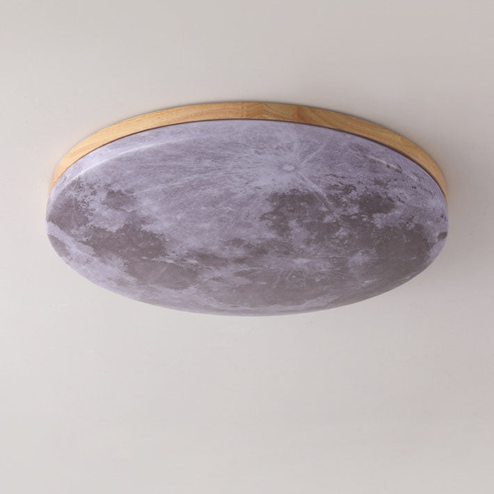 LED Flush Mount Ceiling Light Round Moon Design PVC Nordic Minimalist-Lighting > Ceiling Lights-casanuva-casanuva