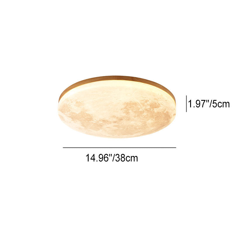 LED Flush Mount Ceiling Light Round Moon Design PVC Nordic Minimalist-Lighting > Ceiling Lights-casanuva-casanuva