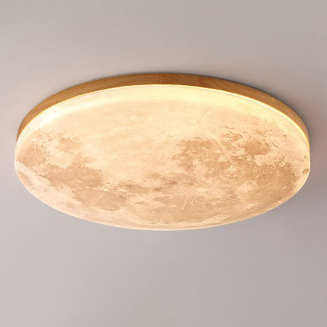 LED Flush Mount Ceiling Light Round Moon Design PVC Nordic Minimalist-Lighting > Ceiling Lights-casanuva-casanuva