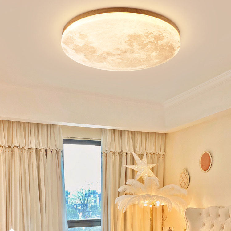 LED Flush Mount Ceiling Light Round Moon Design PVC Nordic Minimalist-Lighting > Ceiling Lights-casanuva-casanuva