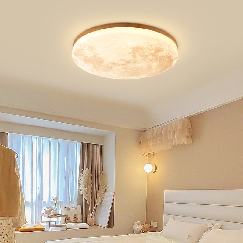 LED Flush Mount Ceiling Light Round Moon Design PVC Nordic Minimalist-Lighting > Ceiling Lights-casanuva-casanuva