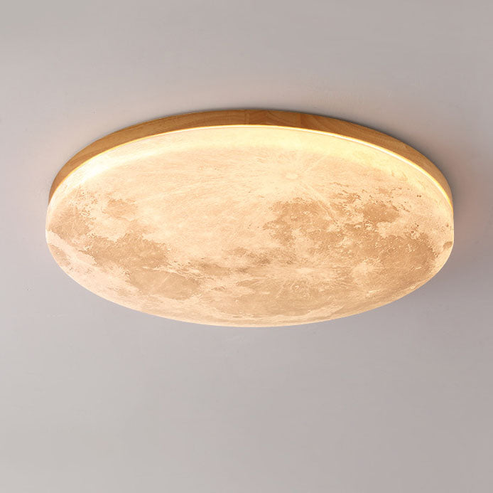 LED Flush Mount Ceiling Light Round Moon Design PVC Nordic Minimalist-Lighting > Ceiling Lights-casanuva-casanuva