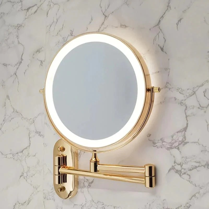 LED Magnifying Mirror Gold Rechargeable for Makeup and Bathroom Use-Bedding & Bath > Bathroom Accessories-casanuva-5X Magnifying mirror-casanuva