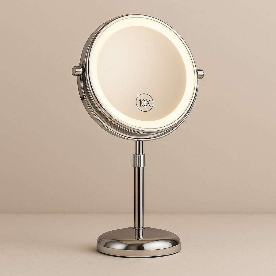 LED Makeup Mirror Stand for Bathroom-Bedding & Bath > Bathroom Accessories-casanuva-Silver-casanuva