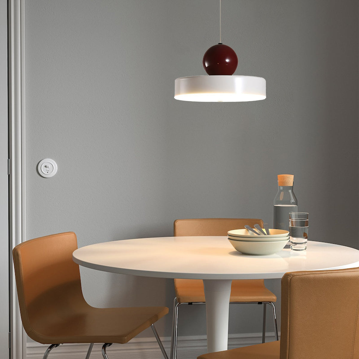 LED Pendant Light Cream Finish-Lighting > Pendant Lights-casanuva-White-Style D: D20*H12CM-three color-changing ligh-casanuva