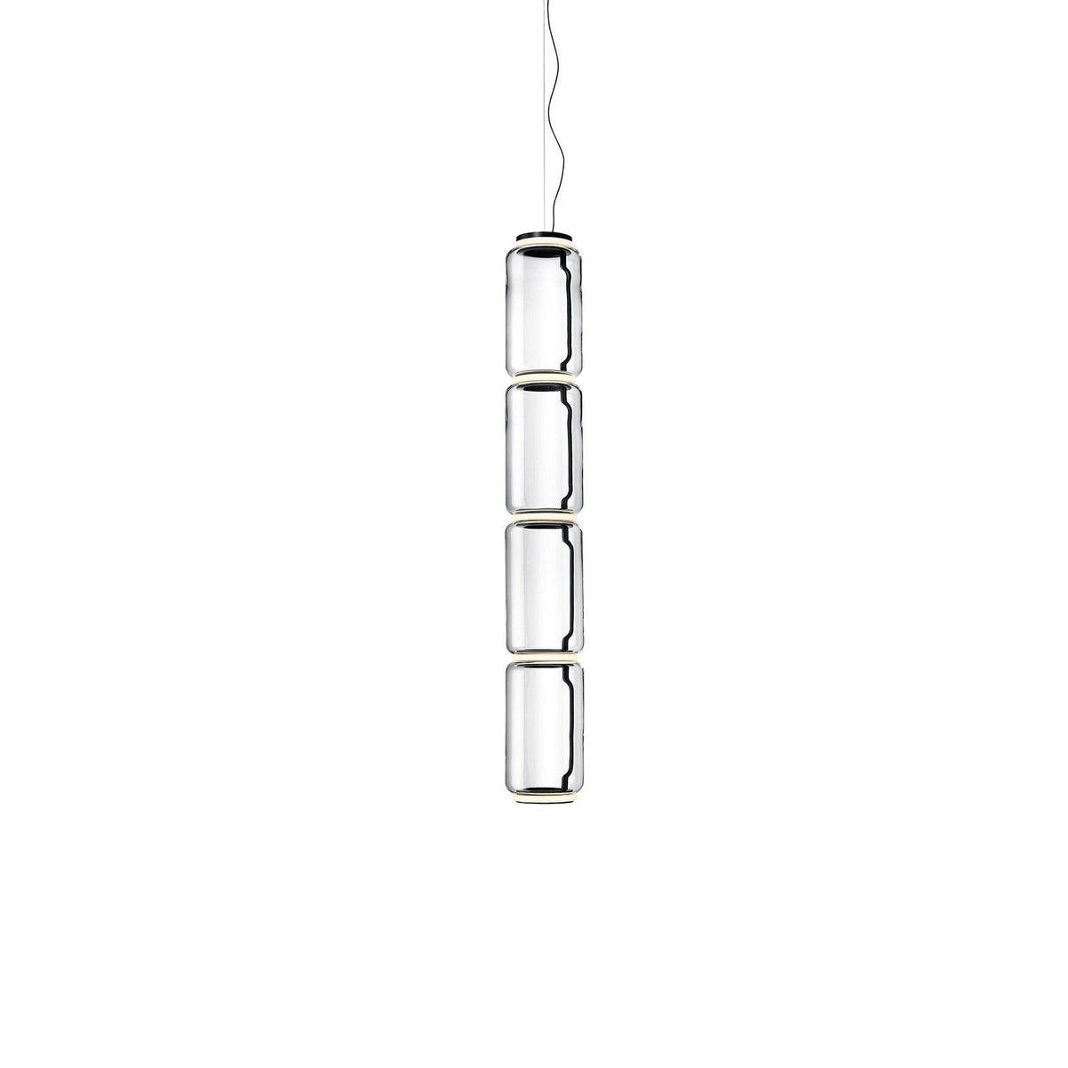 LED Pendant Light Cylinder Shape-Lighting > Pendant Lights-casanuva-18cmx128cm-Warm Light-Black & Clear-casanuva