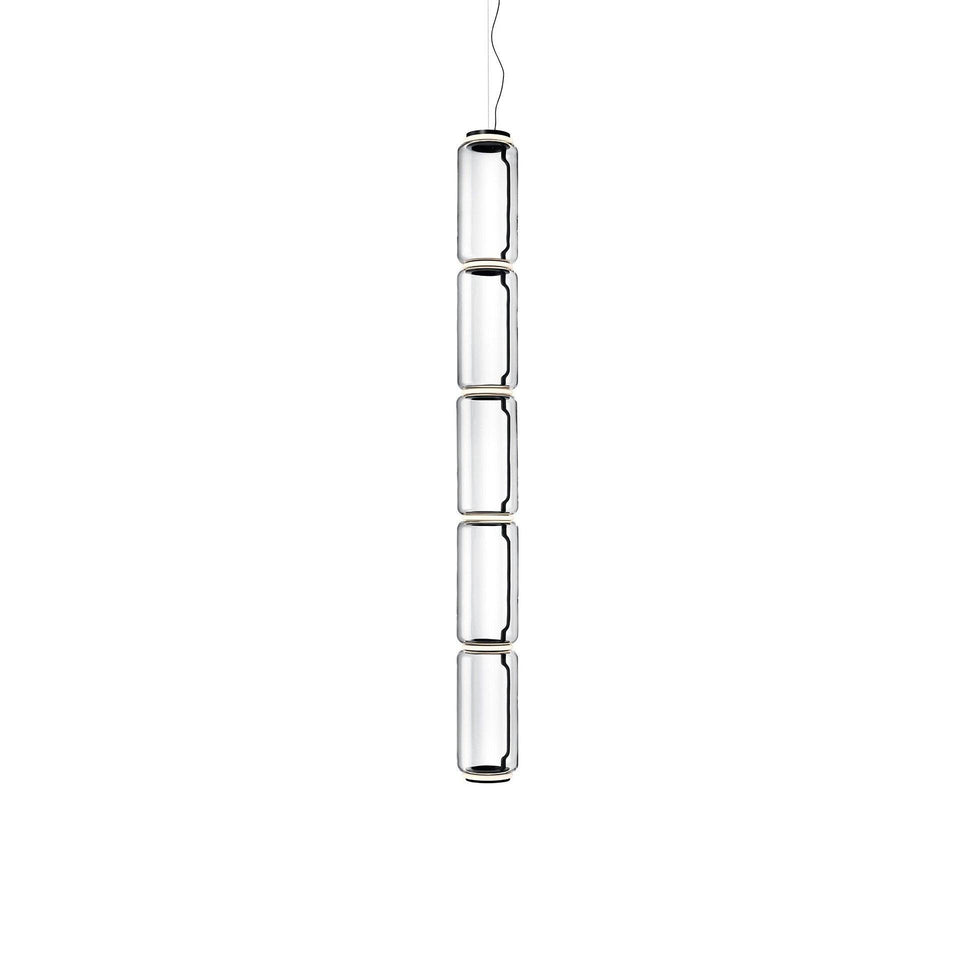 LED Pendant Light Cylinder Shape-Lighting > Pendant Lights-casanuva-18cmx160cm-Warm Light-Black & Clear-casanuva