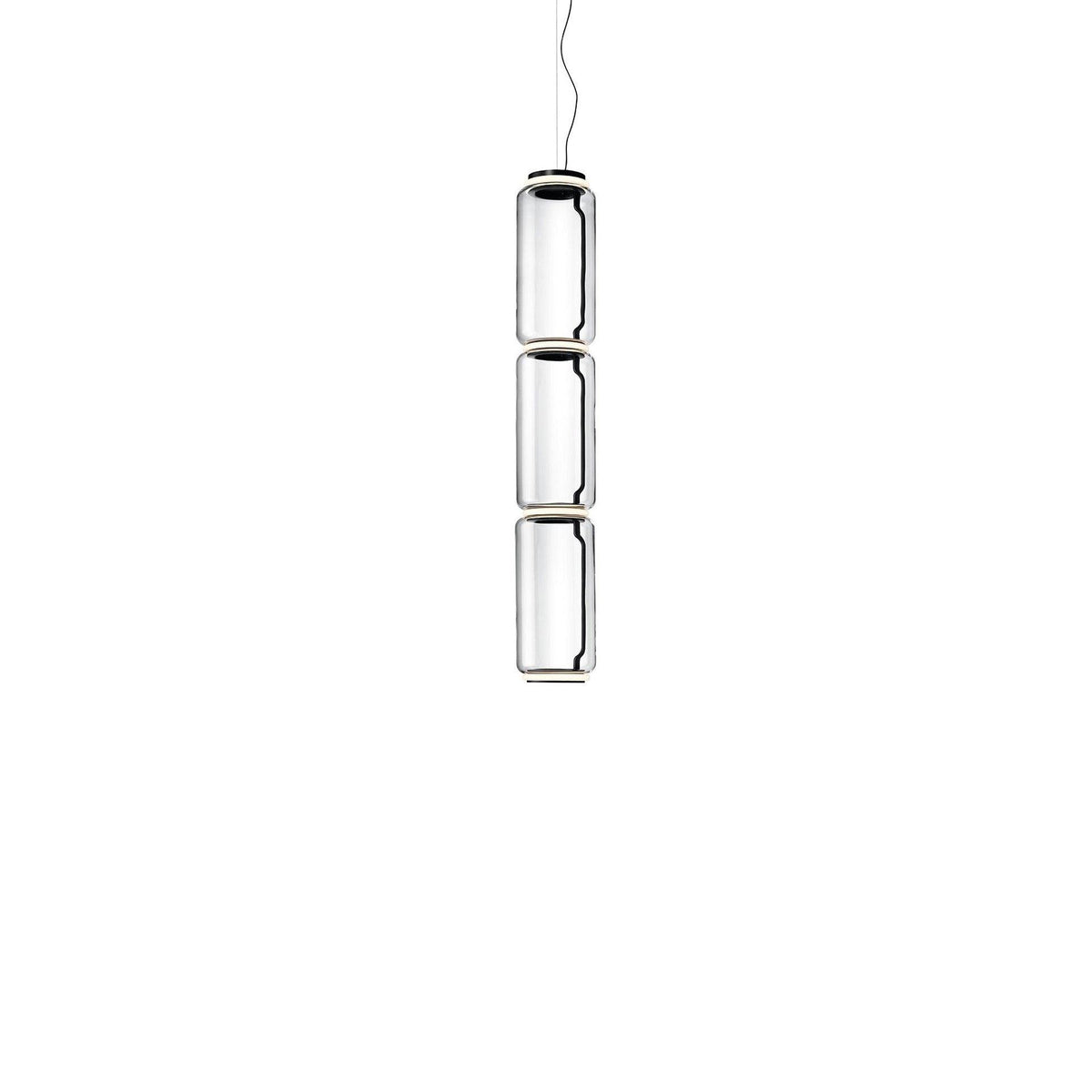 LED Pendant Light Cylinder Shape-Lighting > Pendant Lights-casanuva-18cmx96cm-Warm Light-Black & Clear-casanuva