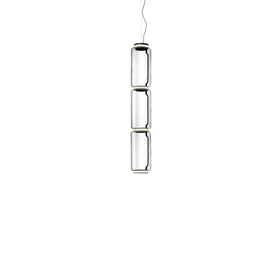 LED Pendant Light Cylinder Shape-Lighting > Pendant Lights-casanuva-18cmx96cm-Warm Light-Black & Clear-casanuva
