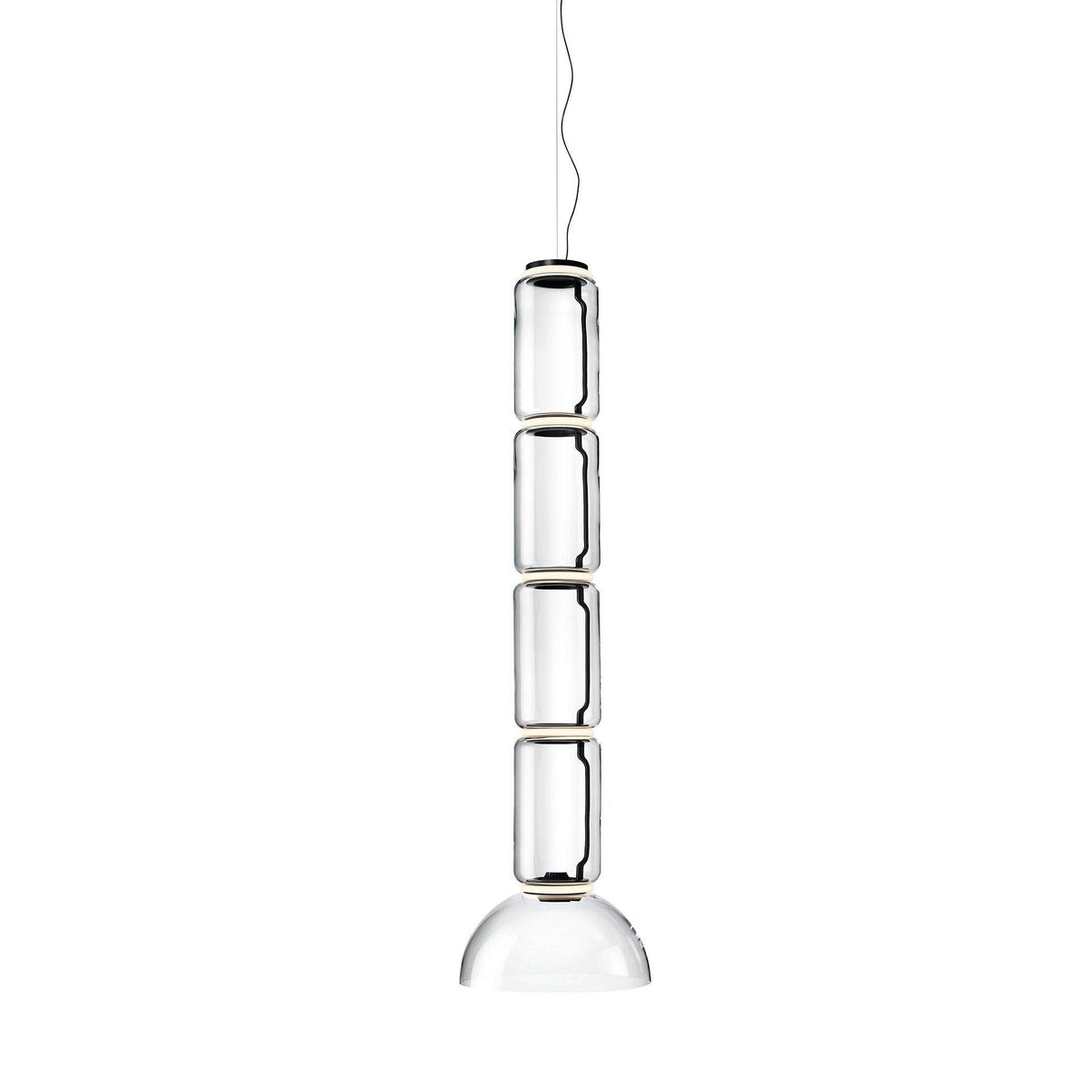 LED Pendant Light Cylinder Shape-Lighting > Pendant Lights-casanuva-40cmx149cm-Warm Light-Black & Clear-casanuva