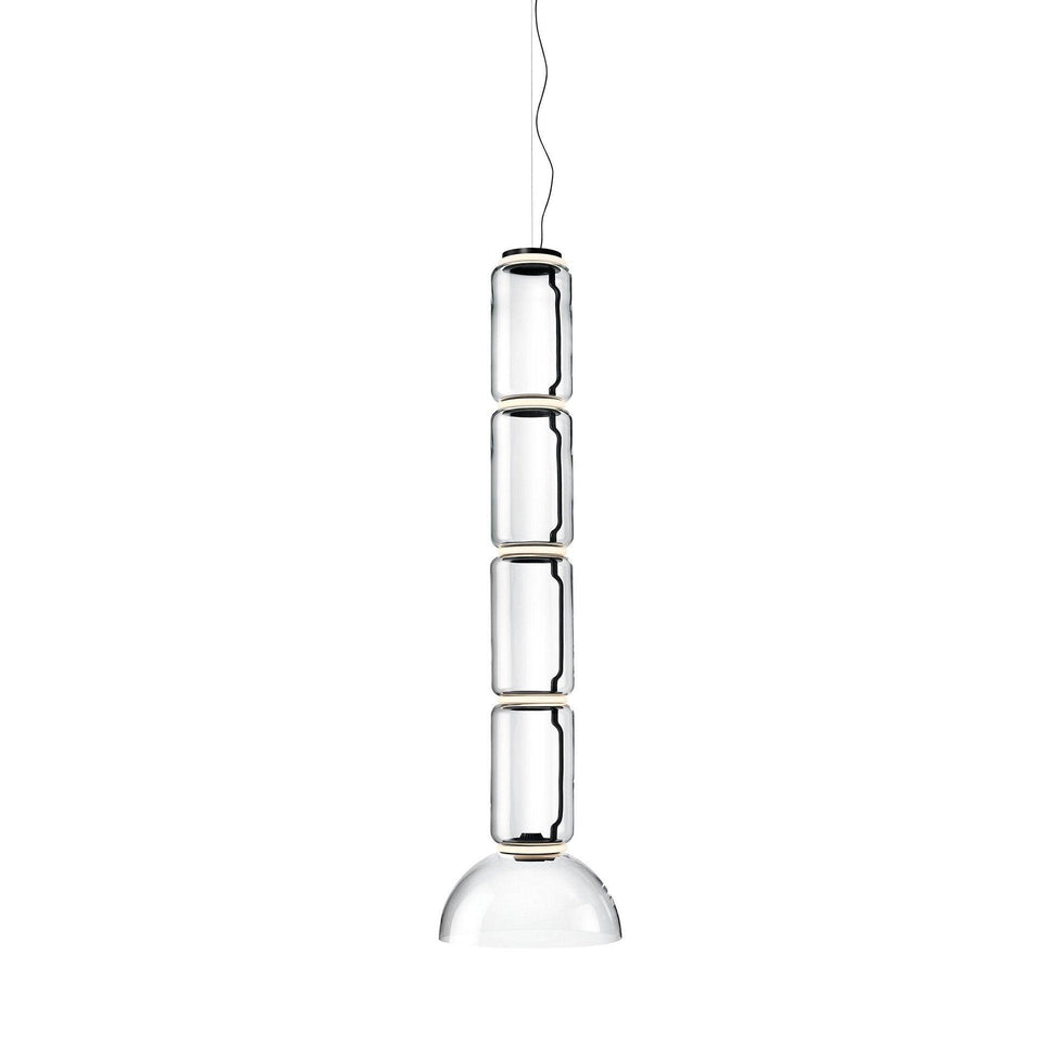 LED Pendant Light Cylinder Shape-Lighting > Pendant Lights-casanuva-40cmx149cm-Warm Light-Black & Clear-casanuva