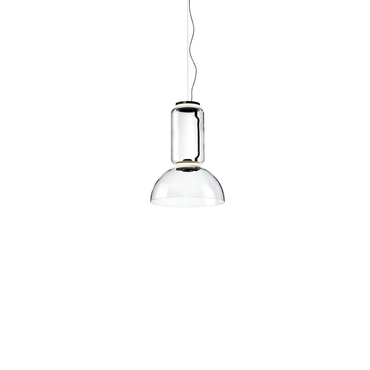 LED Pendant Light Cylinder Shape-Lighting > Pendant Lights-casanuva-40cmx53cm-Warm Light-Black & Clear-casanuva