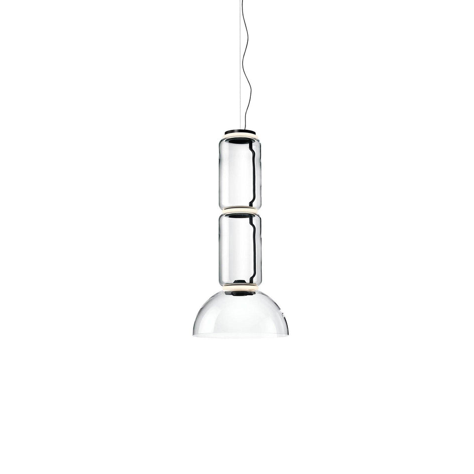 LED Pendant Light Cylinder Shape-Lighting > Pendant Lights-casanuva-40cmx85cm-Warm Light-Black & Clear-casanuva