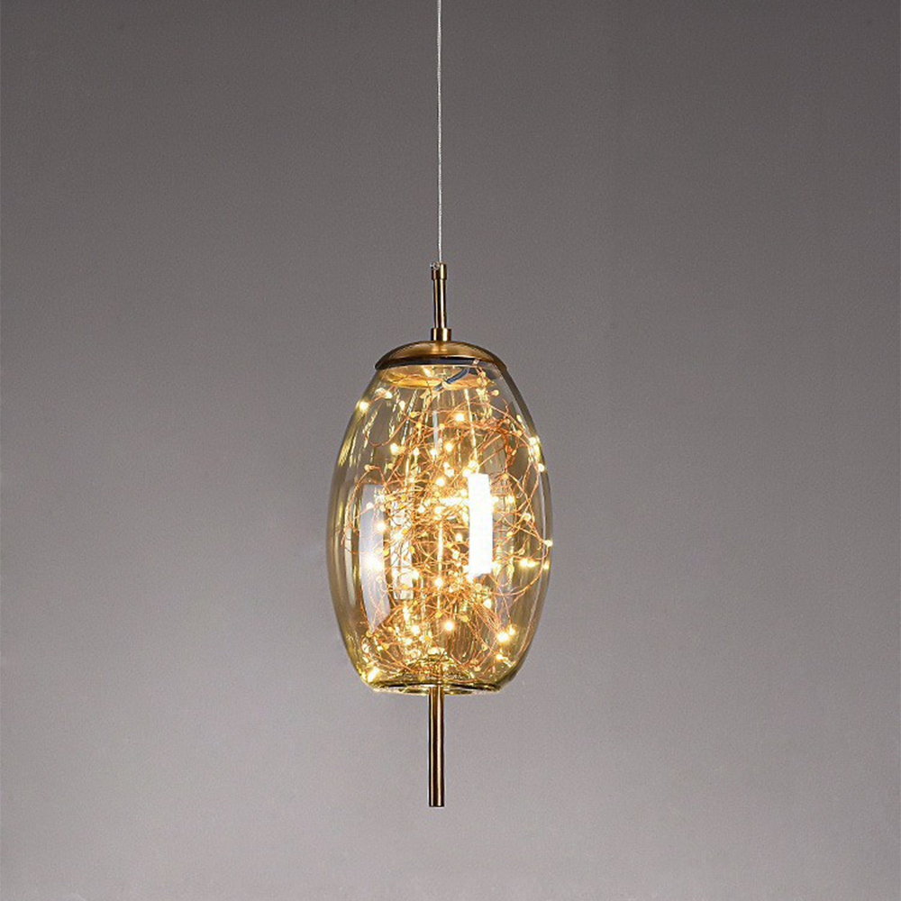 LED Pendant Light Nordic Style-Lighting > Pendant Lights-casanuva-Amber-Style D: D17*H41CM-Warm Light-casanuva