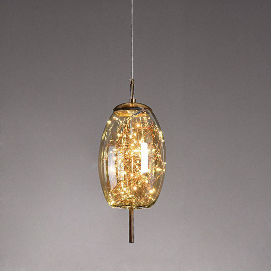 LED Pendant Light Nordic Style-Lighting > Pendant Lights-casanuva-Amber-Style D: D17*H41CM-Warm Light-casanuva