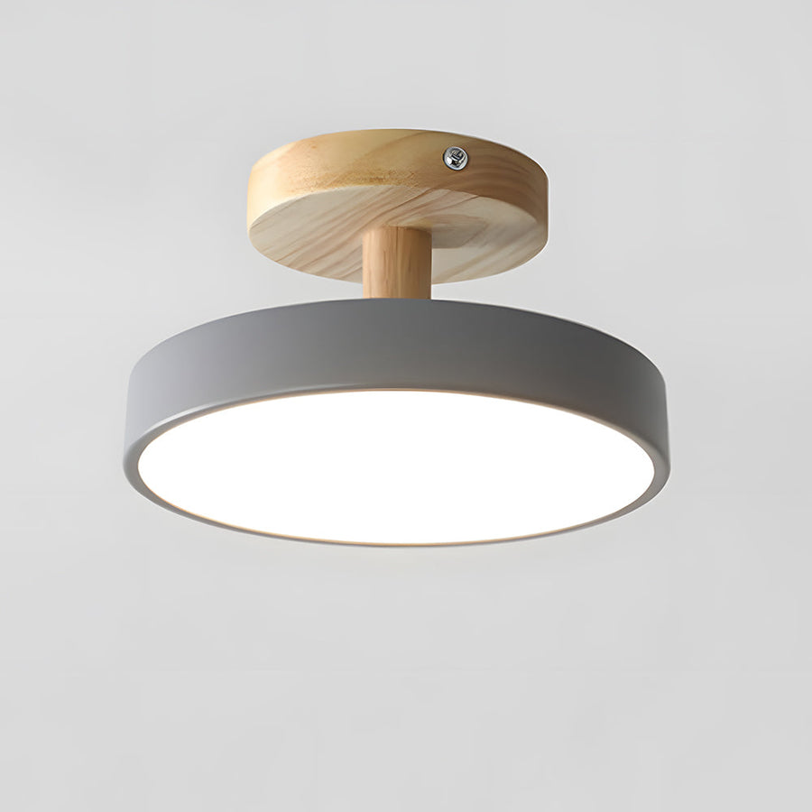 LED Round Ceiling Light for Hallway in Modern Iron Design-Lighting > Ceiling Lights-casanuva-Gray-D18cm*H10cm-3 Color Change By Switch-casanuva
