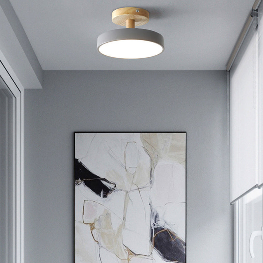 LED Round Ceiling Light for Hallway in Modern Iron Design-Lighting > Ceiling Lights-casanuva-Gray-D18cm*H10cm-White Light-casanuva