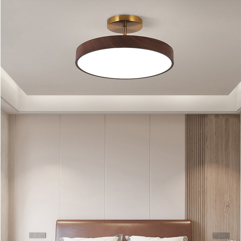 LED Semi-Flush Mount Ceiling Light-Lighting > Ceiling Lights-casanuva-Walnut-D30*H17cm-Neutral Light-casanuva