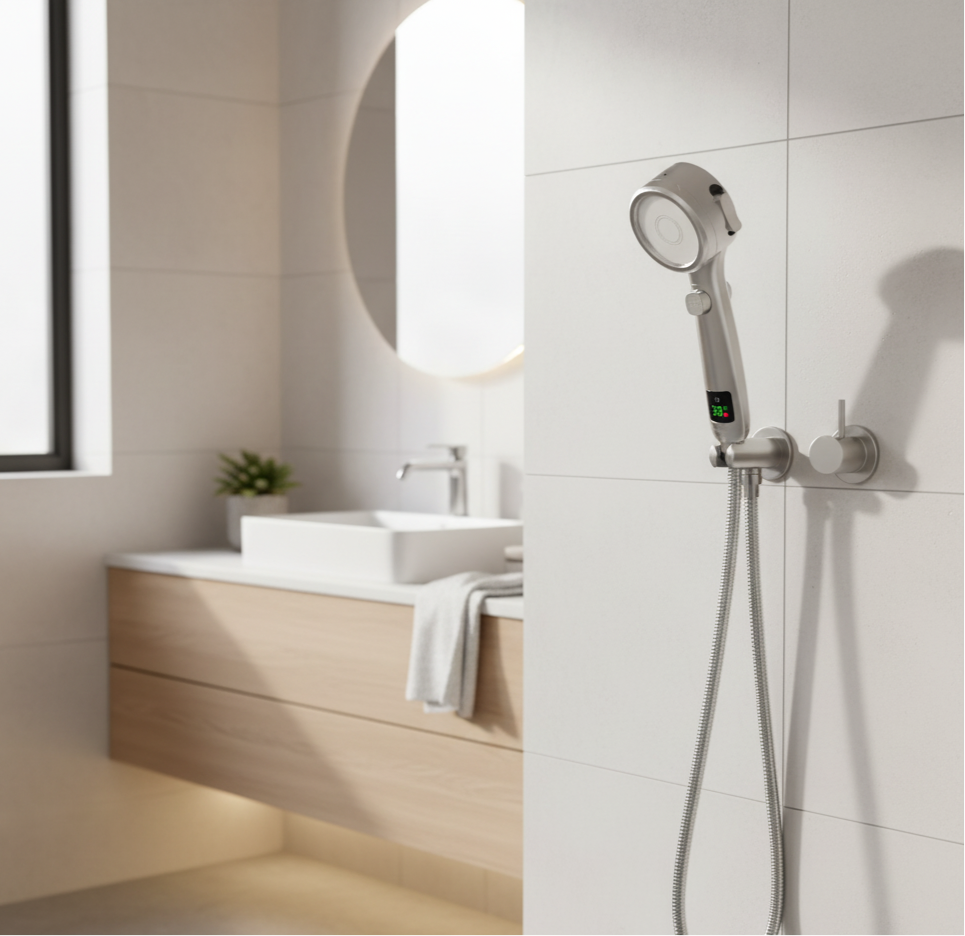 LED Showerhead with Filter and Temperature Display-Bedding & Bath > Bathroom Accessories-casanuva-casanuva