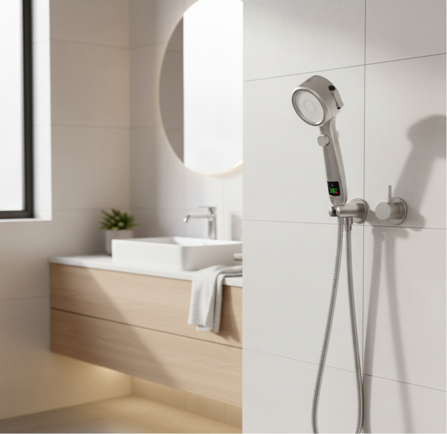 LED Showerhead with Filter and Temperature Display-Bedding & Bath > Bathroom Accessories-casanuva-casanuva