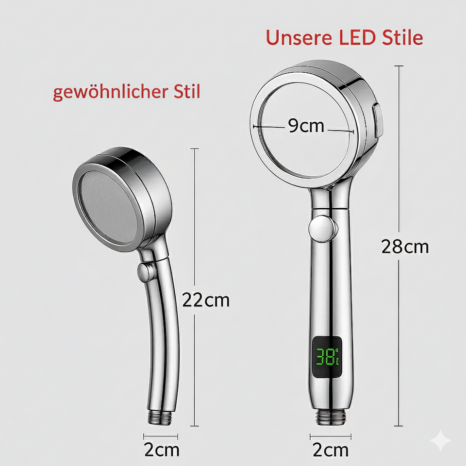 LED Showerhead with Filter and Temperature Display-Bedding & Bath > Bathroom Accessories-casanuva-casanuva