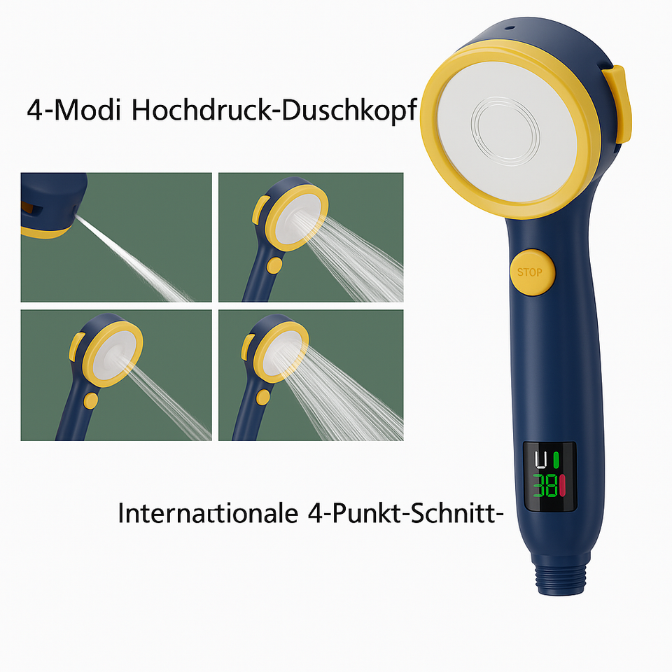 LED Showerhead with Filter and Temperature Display-Bedding & Bath > Bathroom Accessories-casanuva-casanuva