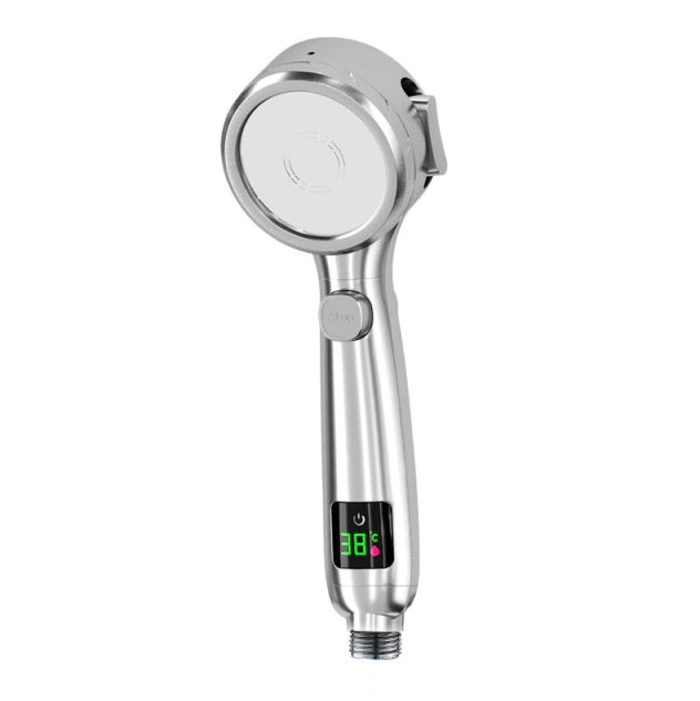 LED Showerhead with Filter and Temperature Display-Bedding & Bath > Bathroom Accessories-casanuva-Silver-casanuva