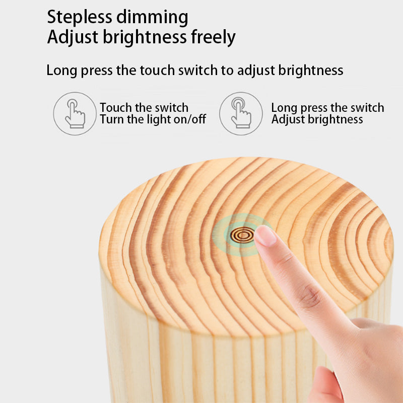 LED Touch Table Lamp with Creative Wood Design-Lighting > Table Lamps-casanuva-casanuva