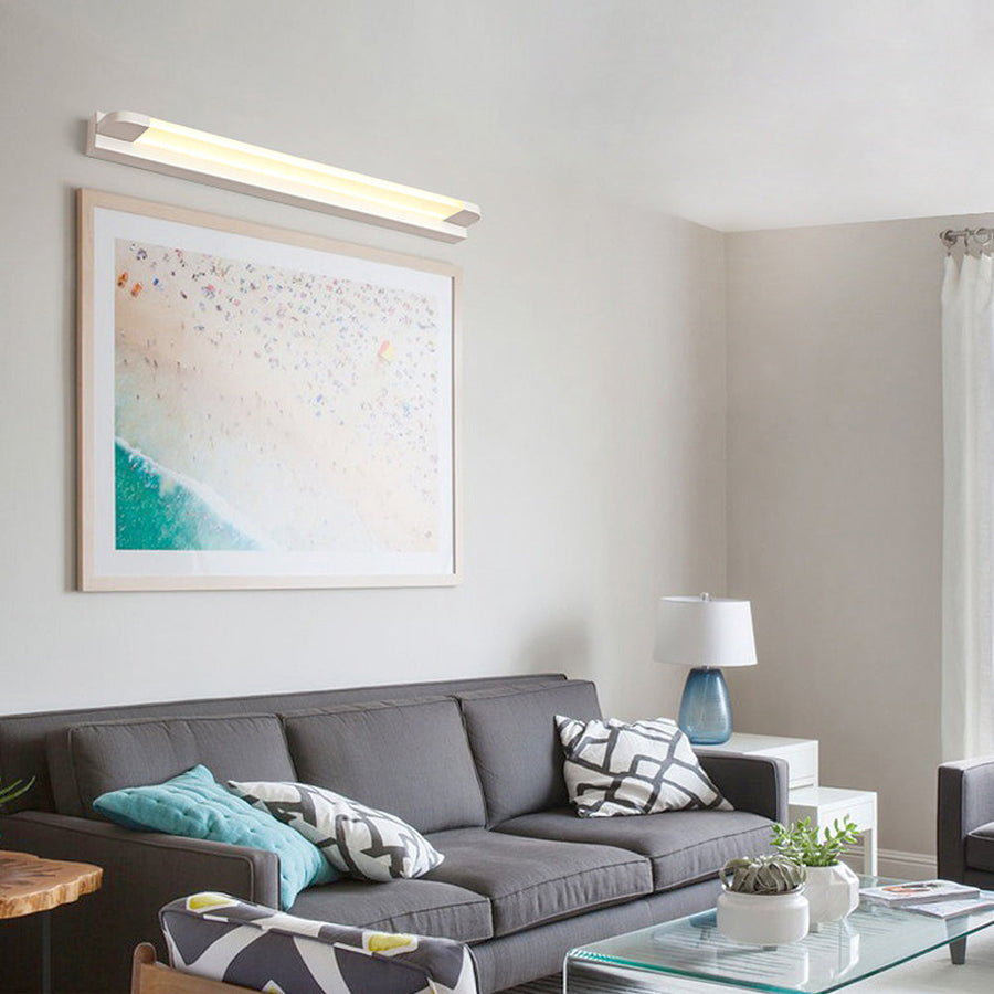 LED Wall Mirror Light White Iron Long Design-Lighting > Wall Lights-casanuva-White-D116*H7CM-24W-White Light-casanuva