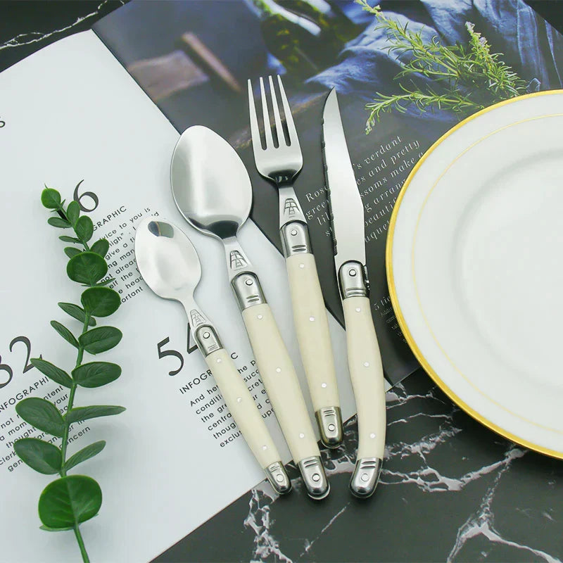 Laguiole Cutlery Set Ivory Elegance Premium Design-Kitchen & Dining > Cutlery-casanuva-casanuva