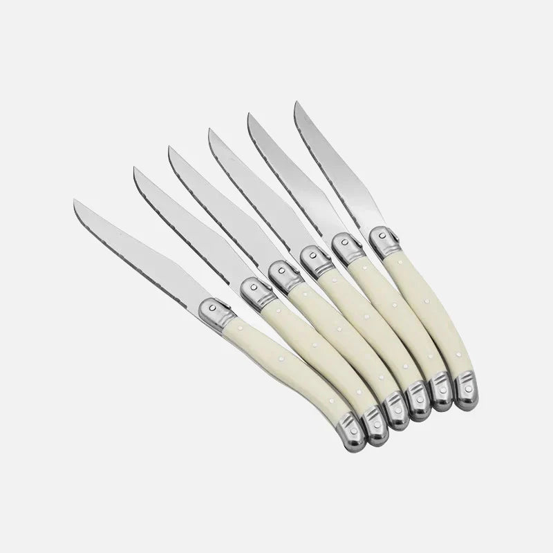 Laguiole Cutlery Set Ivory Elegance Premium Design-Kitchen & Dining > Cutlery-casanuva-Knife-6 pieces individually-casanuva
